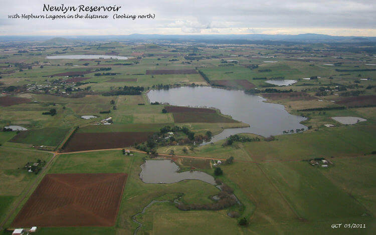 Aerial  Newlyn Reservoir  near Creswick